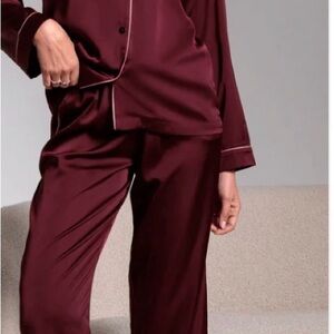 Generation Love Burgundy Satin Sleepwear Set